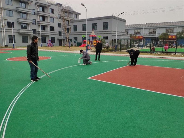 塑胶球场施工现场